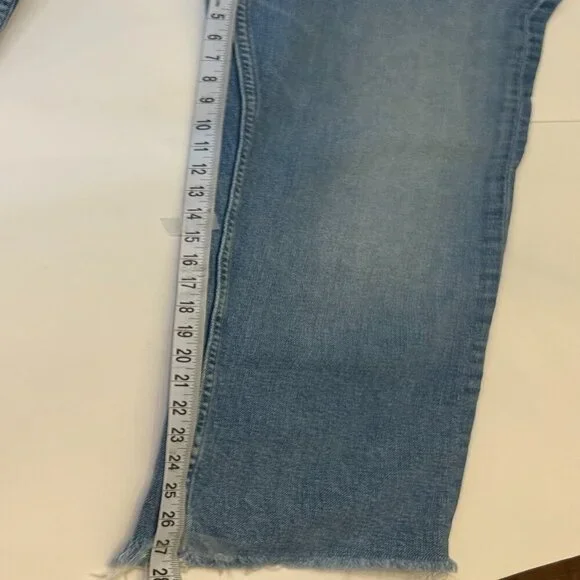 Mother High Rise Tomcat Flood Fray Flag Me DownStraight Leg Jeans Size 29